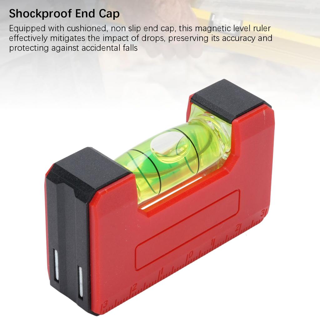 Nivelă magnetică riglă plastic nivelă cu bulă mare instrument de măsură scară 6cm precizie 0,5mm