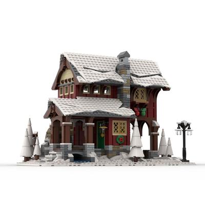 Small Particle Assembly Building Blocks MOC-19433 5823 Building Car Street View Assembly Toy Model Children's Christmas Gift