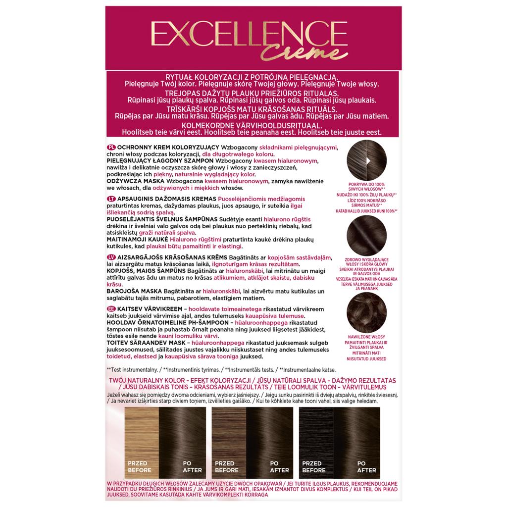 Loreal Excellence Creme Hair Dye - 500 Light Brown 192ml