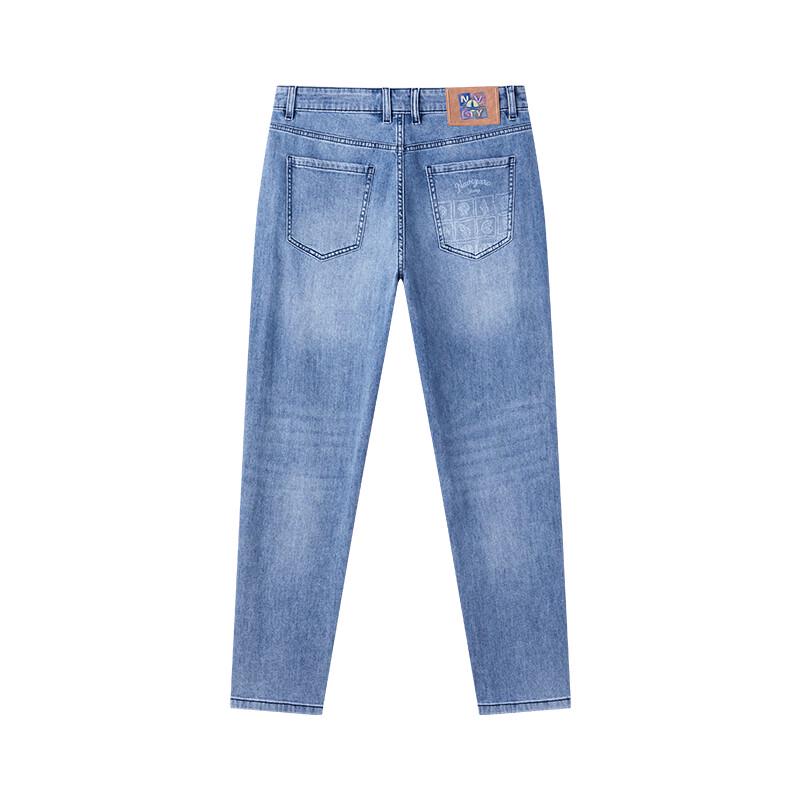 NVG·YOUNG Men's Tencel Washed Tapered Jeans