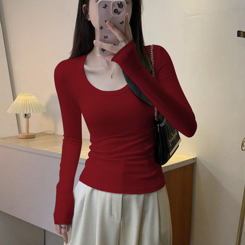 Women's Petite Slim Fit Long Sleeve Cotton T-Shirt for Spring/Autumn