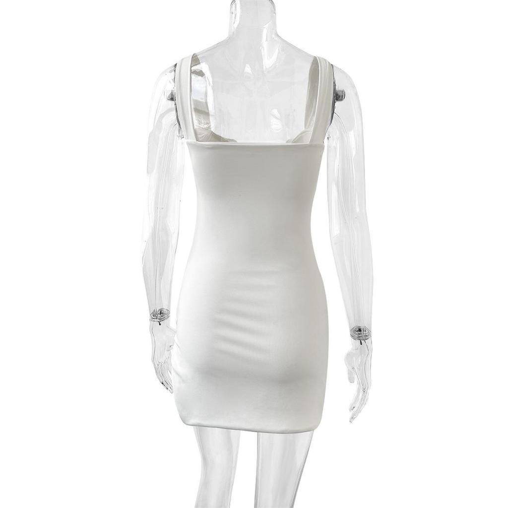 2024 Hot-Selling Lace Suspender Skirt: European & American Sexy Side Slit Nightclub Dress