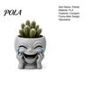 Desktop Plant Pot Funny Alien Face Planter, 3D Printed Novelty Pot, Cute Gray Cactus Head Planter for Succulents Cacti Home Table Shelf Decoration