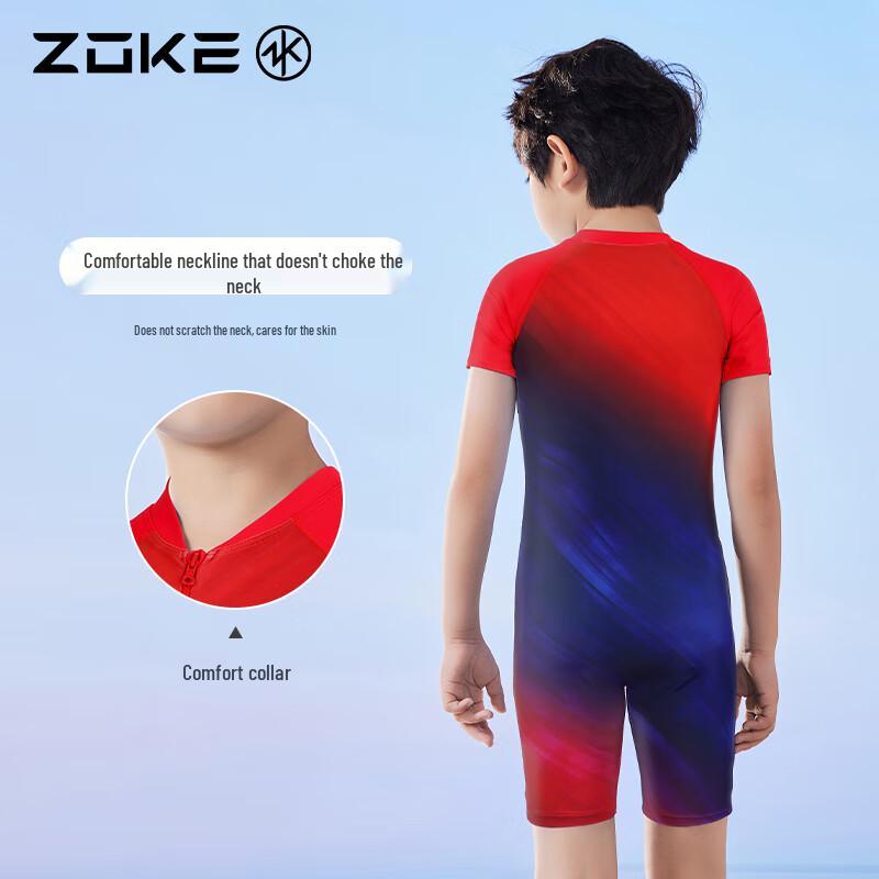 ZOKE Boys' One-Piece Short-Sleeve Swimsuit