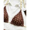 Dot Polka Tie Side Women Bikini Set Sexy Split Triangle Swimsuit For Beach Spa Multi Colors