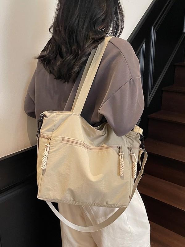 Nylon Tote Bag Large Capacity Fashion Casual Shoulder Purse For Daily Use