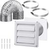 652F 4Inch Dryer Vent Kits Through Wall with Hose/Duct Connectors/Plate Dryer Vent Hose Connectors Wall Ducting Kits Easy to Use