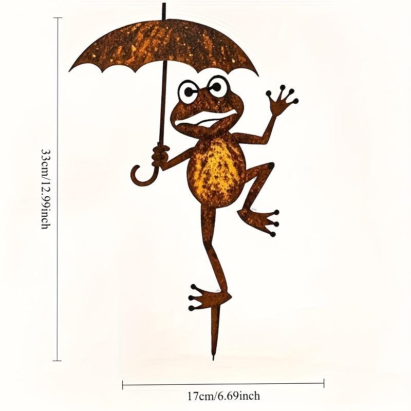 Retro Rust Iron Frog Stake Decorative Garden Art Metal Lawn Ornament Outdoor Decorations For Garden Yard Stakes Metal Crafts