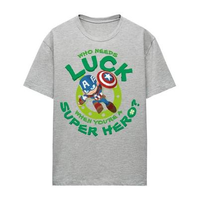 Womens/Ladies Lucky Super Hero Heather St Patricks Day T-Shirt