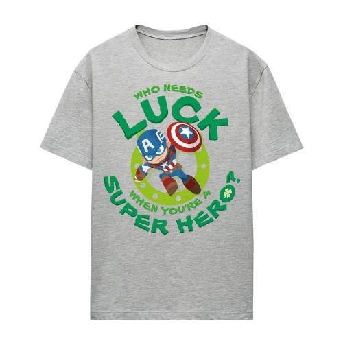 Captain America Womens/Ladies Lucky Super Hero Heather St Patricks Day T-Shirt