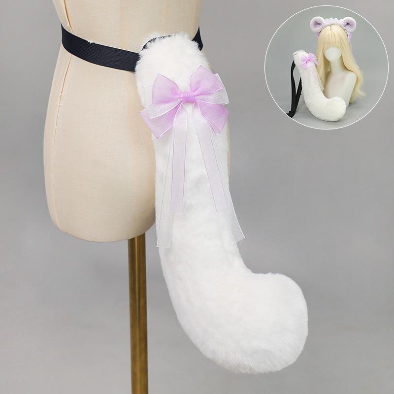 

Ручна Пов язка на Голову з Вушками Хом яка Вушками Звіра Плюшева Мила Головний Убір Хом яка Лоліта Пов язка на Голову Летюча Миша Набір з Хвостиком One Size