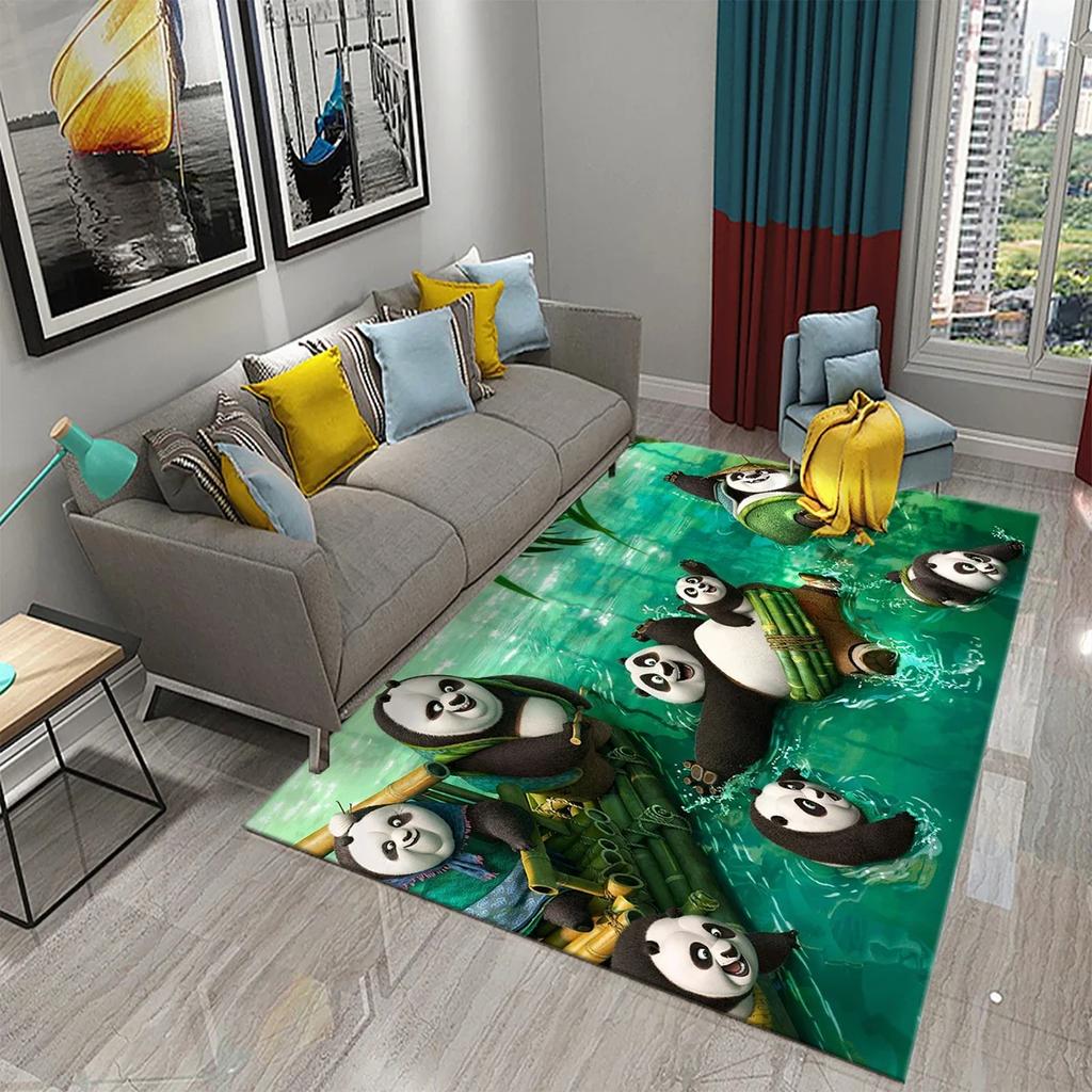 3D Cartoon Cute Panda Carpet Area Rug for Living Room Bedroom Bathroom Kitchen Decor Kid Play Crawl Soft Non-slip Floor Mat Gift