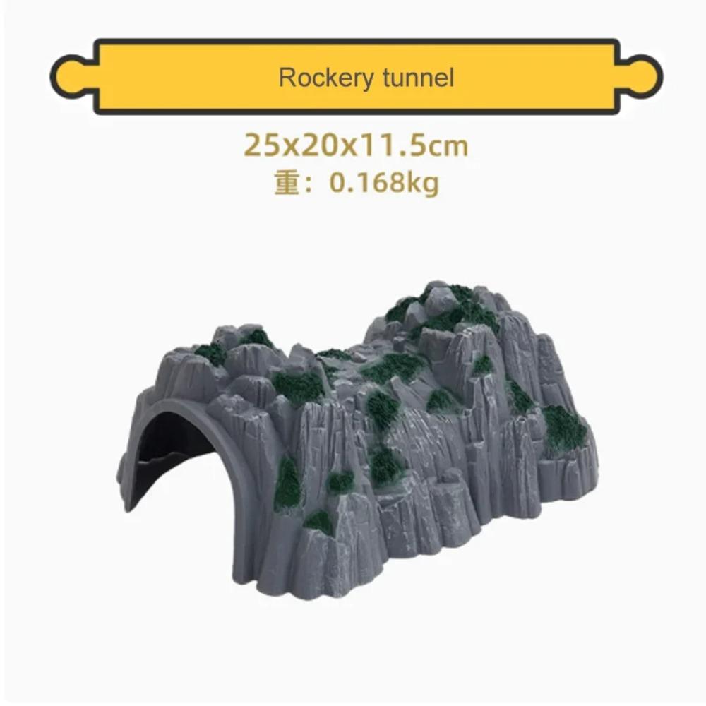 Wooden Train Track Scene Building Accessories Cave Tunnel Compatible with Thomas Tank Engine Track Toys Ages 3-6
