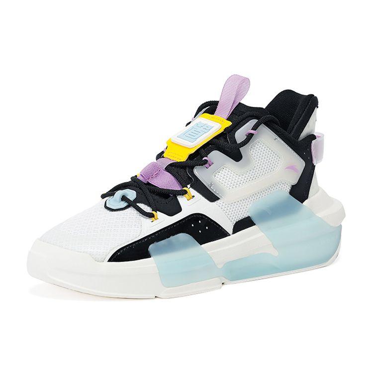 Anta Badass 3 Durable Non-Slip Low-Top Sneakers Women Sneakers White Black Blue 122138081-4
