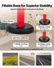 VEVOR 3 Pack Traffic Delineator Posts, 1140 Mm Traffic Safety Cones with Fillable Base and Reflective Strips