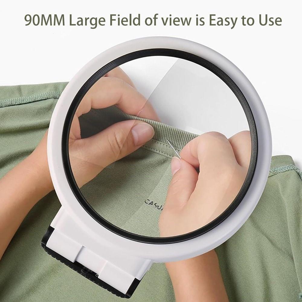Handheld Magnifying Glass with Light Stand Folding Design Lighted Magnifier  Soldering Iron Repair