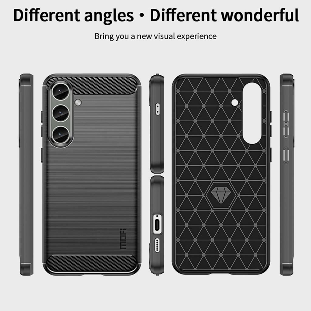 MOFI JK TPU Series-1 For Samsung Galaxy S24+ Slim-Fit TPU Case Carbon Fiber Texture Phone Cover