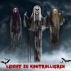 Hanging skeleton ghosts, set of 3, Halloween decorations, adjustable arms, 90/110/200cm