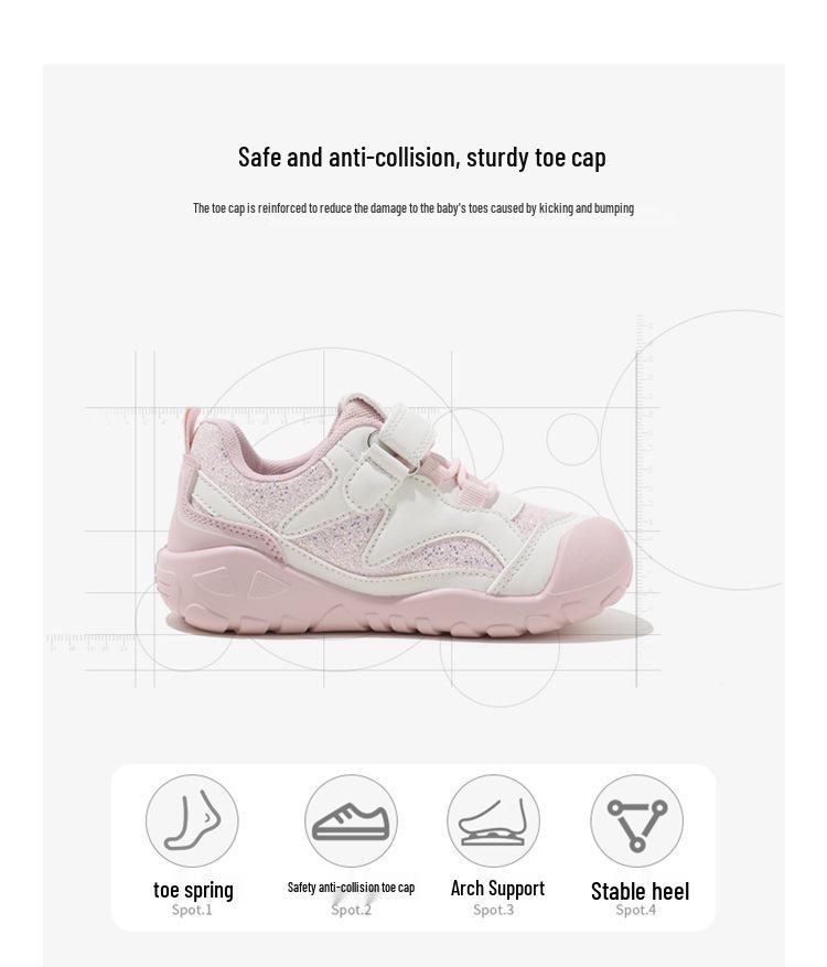 ABCkids Girls' Non-slip Floral Sports Shoes - Spring 2026 New Style