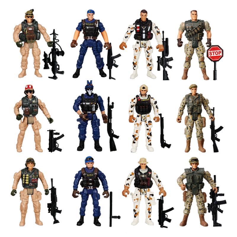 4inch Army Men Special Forces Soldiers Fireman Action Figures Playset Military Modle Toys For Kid Boy Christmas Lovely Gifts