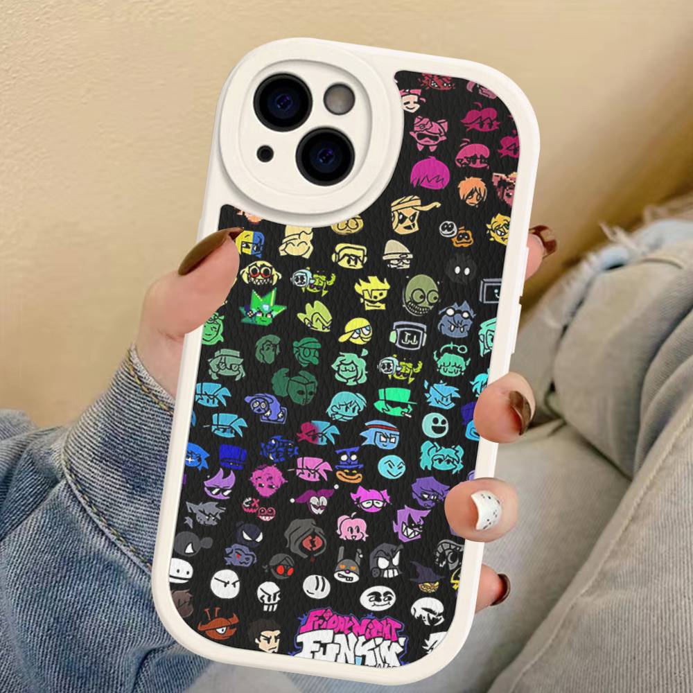 Game F-Friday Night Funkin Phone Case For IPhone 16 15 14 13 Pro Max 11 12 Plus Leather Silicone Cover
