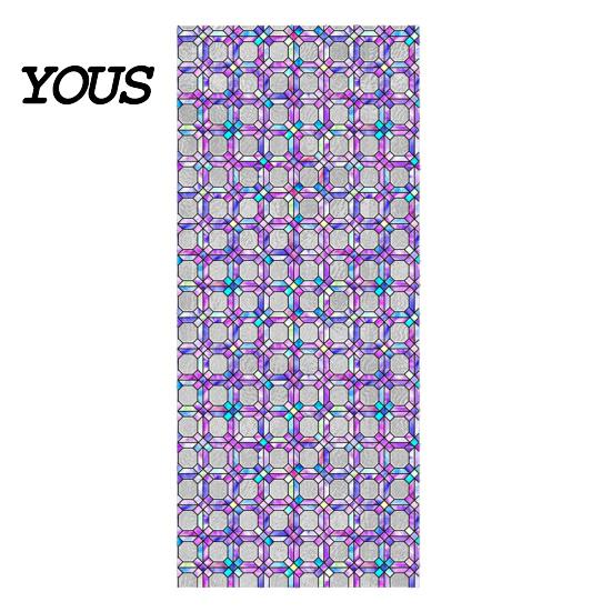 Easy Install Window Sticker Stained Glass Film, Retro Geometric Plaid Static Cling Privacy Decal, Double Non-Adhesive Film for Bedroom Sided