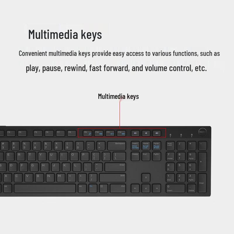 Dell KB216 Wired USB Full-Size Multimedia Keyboard
