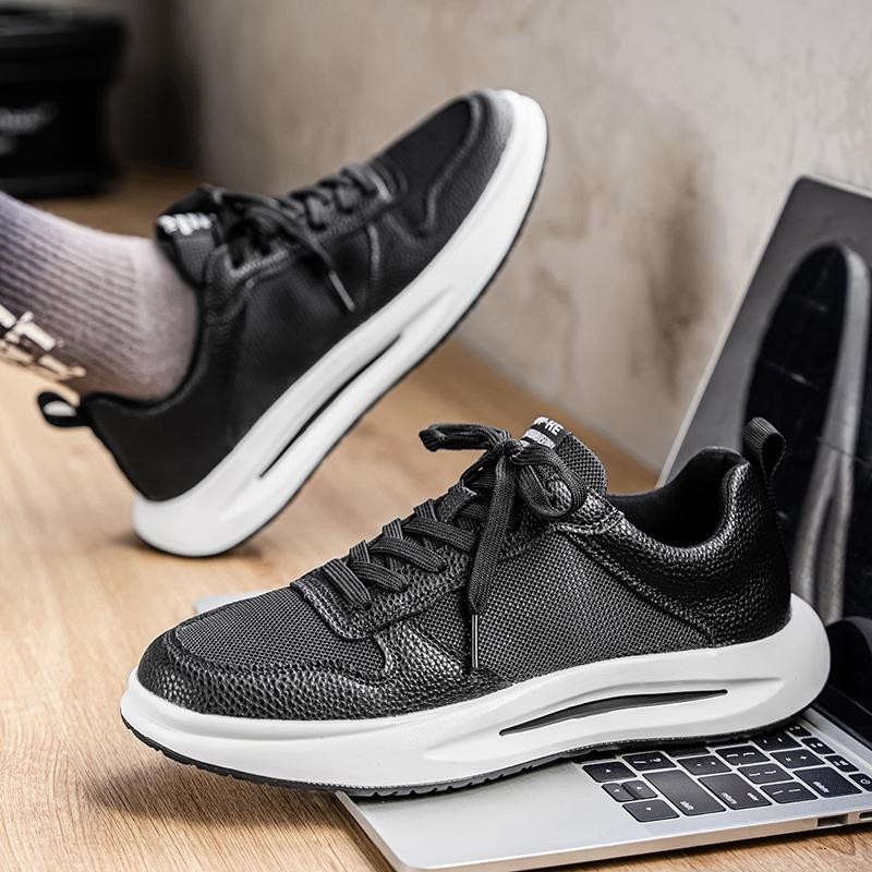 New Fashion Men 's Four Seasons Comfortable Thick Sole Shoes Students BoysTrending Soft Sole Breathable Casual Running Sneakers