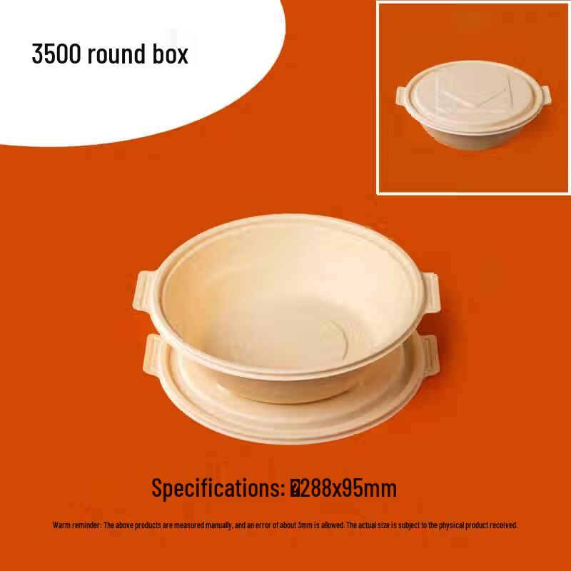 Biodegradable Partitioned Round Food Containers