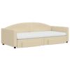 Vidaxl Sofa Rozsuwana Z Szufladami, Kremowa, 90X200 Cm, Tkanina