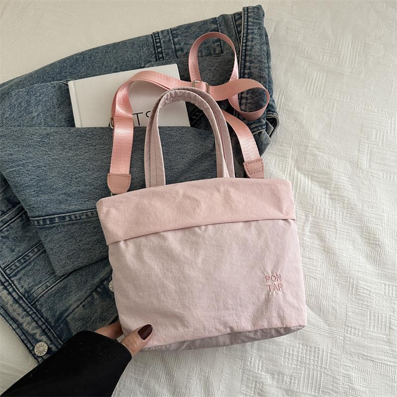 

Модные и популярные сумки, сумки-тоут, женская повседневная простая нишевая сумочка, наплечная сумка-мессенджер, портативная нишевая розовый