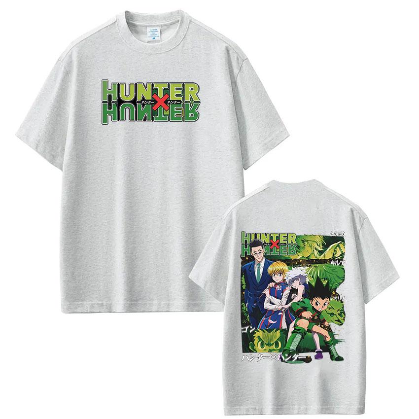 Anime Hunter X Hunter T Shirt GON FREECSS Killua Zoldyck Kurapika Leorio PaladiKnight Tshirt Men Women Cotton Casual Tshirts