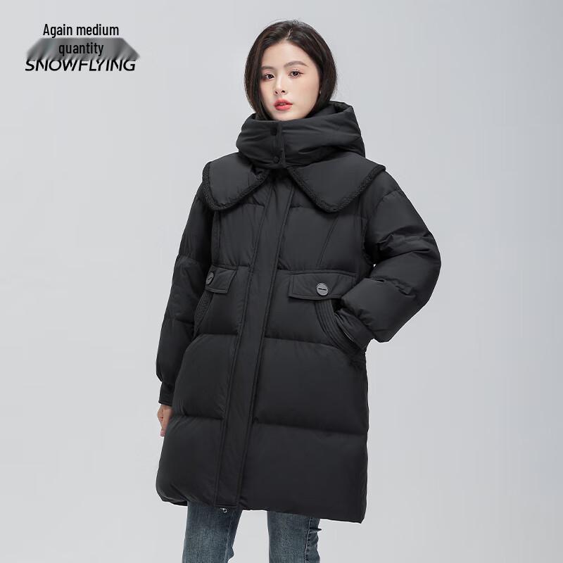 

Snow Flying Women s 2025 Winter Hooded Mid-Length Down Jacket S