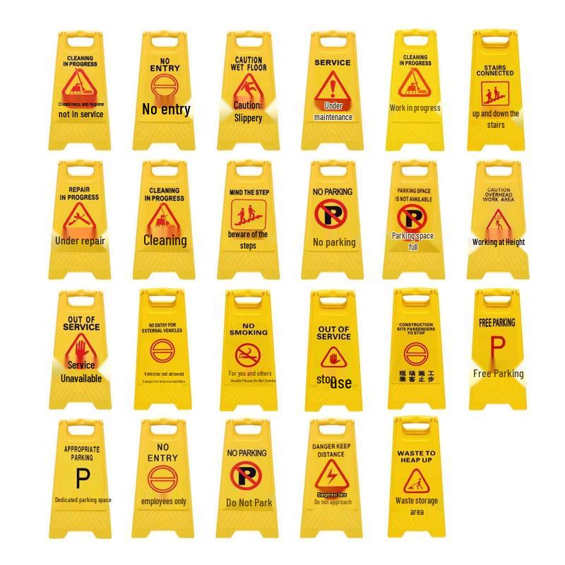 Warning A-Frame Sign: Slippery Floor, Wet Floor, Do Not Park, Under Repair