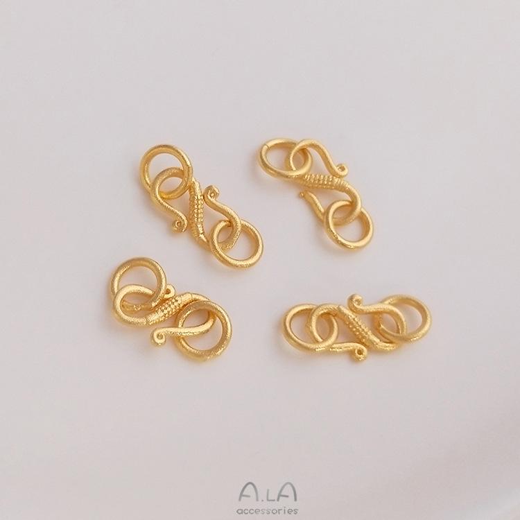 Guld Lyckobringande Djur Ruyi Fiskformad S-krok Lås Smyckesanslutning Armband