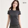 T-shirt Women's Tencel Blended Crew Neck with Chest Pad Breathable Bottom Shirt Versatile Short Sleeve Top Women's Summer
