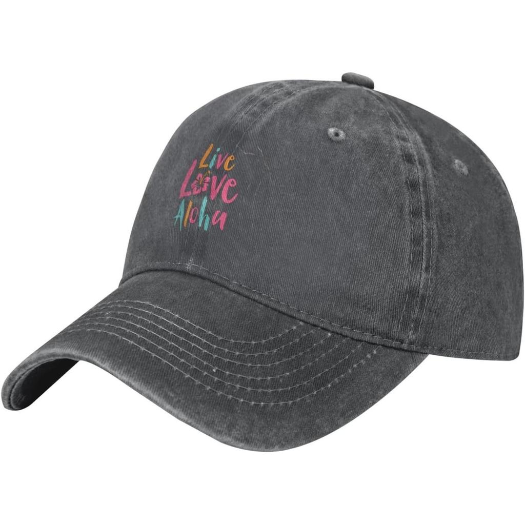Live Love Aloha Washed Baseball Cap Cotton Casual Adjustable Sports Golf Dad Hat Unisex
