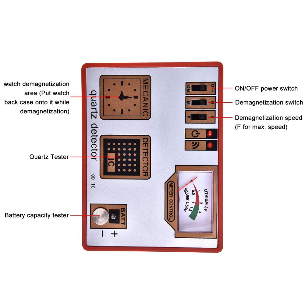 Watch Demagnetizer, Watch Repair Degaussing Demagnetizer Tool, Watch Demagnetization/Battery Measure/Pulse/Quartz Tester Machine