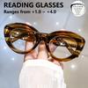 Comfortable Spring Hinge Men and Women Retro Cat-Eye Reading Glasses Oval Clear Transparent Old Flower Glasses