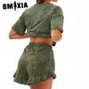 GMXIA Sommer Kurzarm Shorts Zweiteiliger Loungewear Anzug Damen Locker Bequem