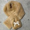 Solid Color Anti-Cold Neckerchief Casual Kids Plush Scarf Children's Cross Scarves  Winter Autumn