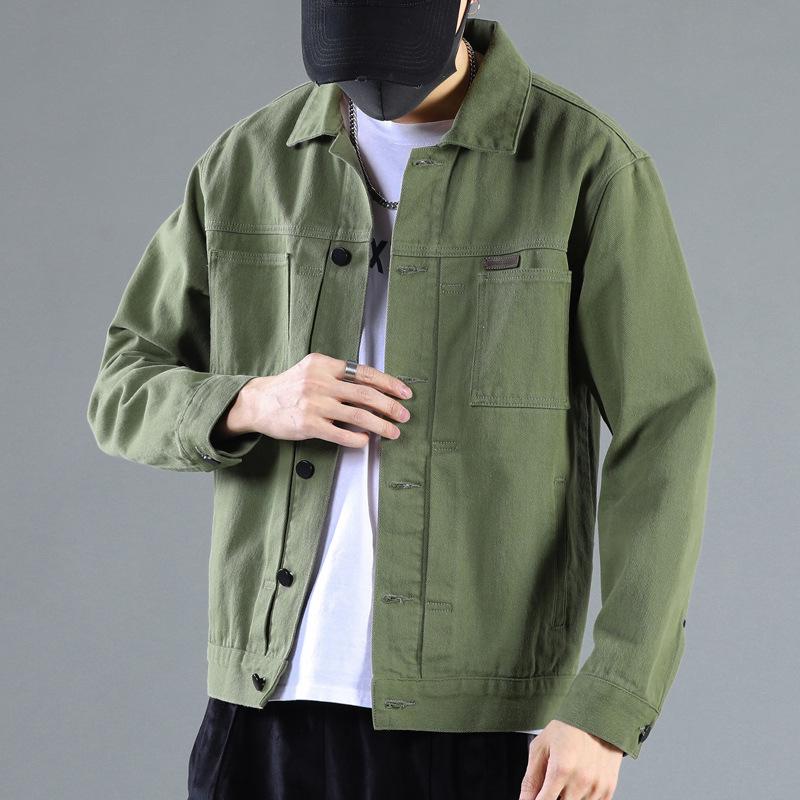 2025 Men's Casual Loose Denim Jacket - Trendy Korean Style for Spring and Autumn
