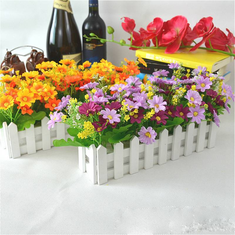 Home Living Artificial Plant Set With Wooden Fence For Wedding Decor And Photo Props