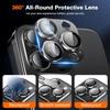 9H Kameraobjektivschutz aus gehärtetem Glas für iPhone 15 Pro Max 14 Plus 13 Mini 12 11 iPhone 15 15 Plus 14 Plus Schutz Aluminiumabdeckung Telefonzubehör