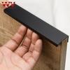 WV Invisible Handles Drawer Kitchen Handle Black Gold Hidden Dressers Cabinet Handles 500mm Knobs Cabinet Closet Hidden Pulls