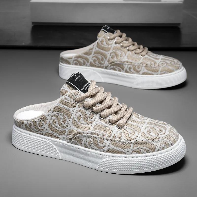 Fashion Men Half Slippers Outdoor Men's Slippers Summer Loafers Non-slip Male Casual Shoes Lightweight Flats New Men's Sneakers Tenis