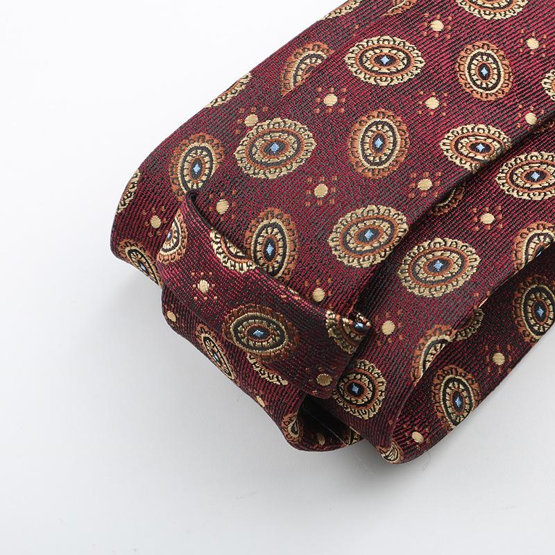 Burgundy Tie Men, Wedding Banquet Best Man Groom Host Festive Gentleman High-End Pattern Hand Tape 8Cm