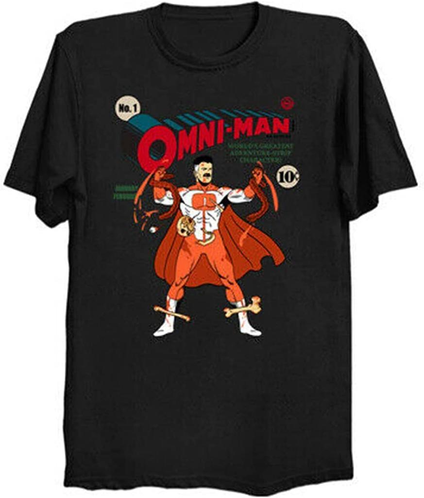 Omni-Man Invincible Comic Funny Hero Cover Show Black T-Shirt Black