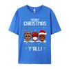 Merry Christmas Yall Sugar Skull Christmas Family Pajamas TShirt Cotton Tops Tees Fitted Unisex Tshirts Casual Fitness Tight