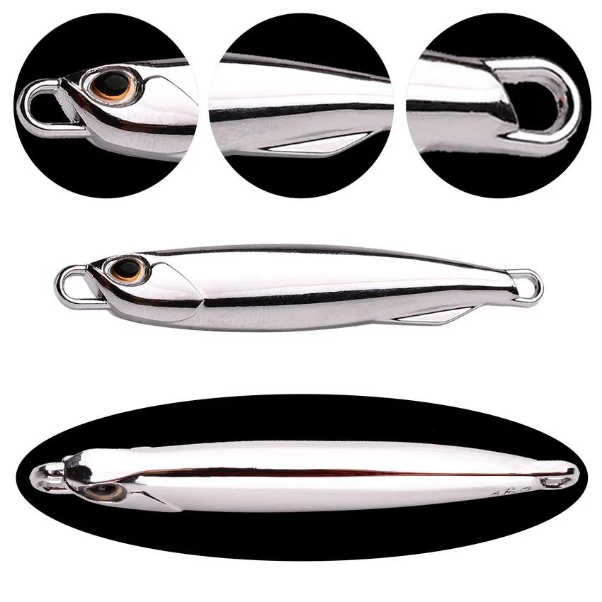 30pcs Plating Metal Cast Jig Spoon 10/20/30g Shore Casting Jigging Fish Sea Bass Fishing Lure Artificial Bait Tackle